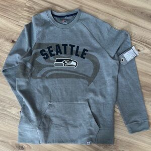 Seattle Seahawks Gray Sweatshirt size men’s large NWT crew pullover heather grey